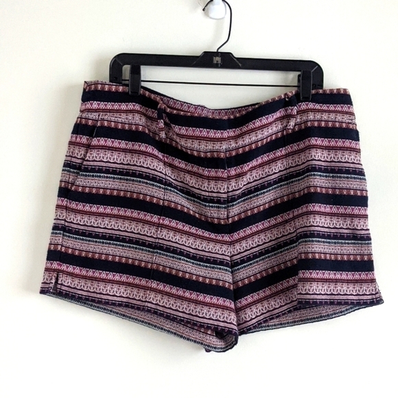 Loft Boho Cotton Tapestry Striped Shorts 14 - Picture 1 of 11